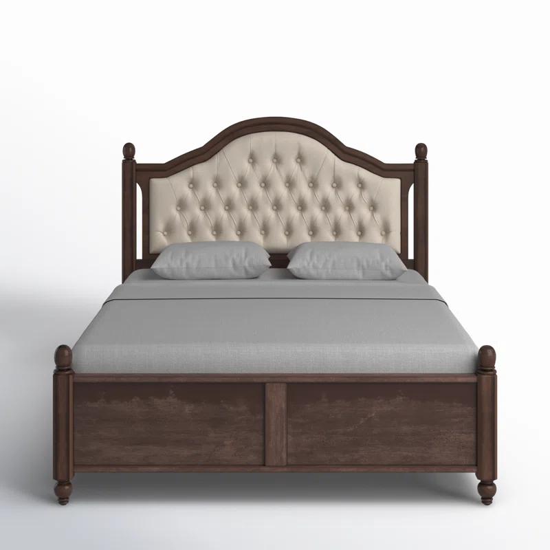 Lark Manor™ Amilio Queen Size Upholstered Bed Solid Wood Platform