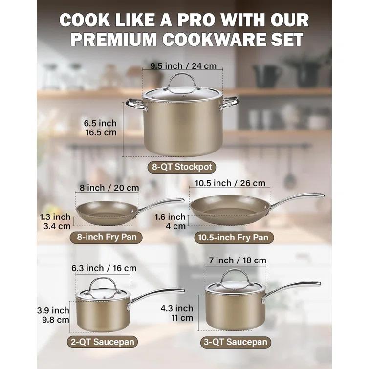 Cooks Standard 8 - Piece Non-Stick Anodized Aluminum Cookware Set