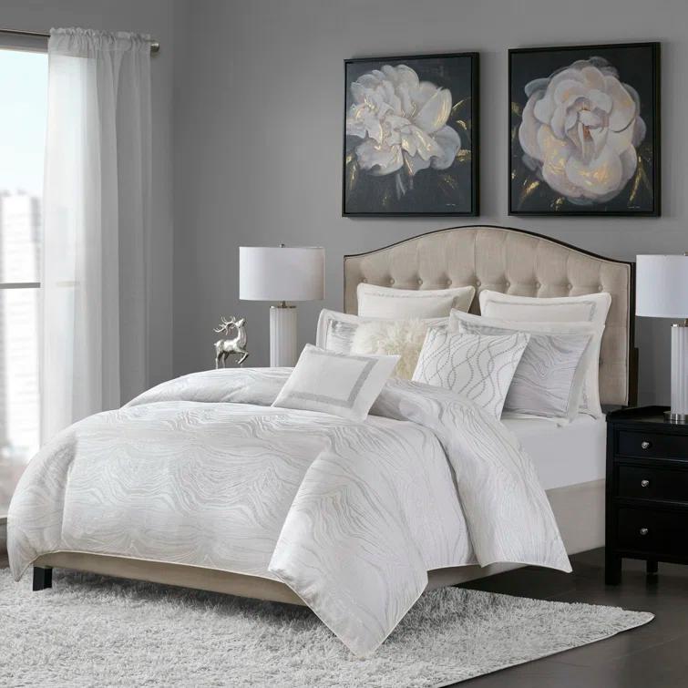 Madison Park Signature Shades of Grey Textured Comforter Set