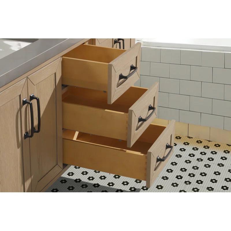 Ari Kitchen & Bath Venice 55'' Double Bathroom Vanity with Quartz Top