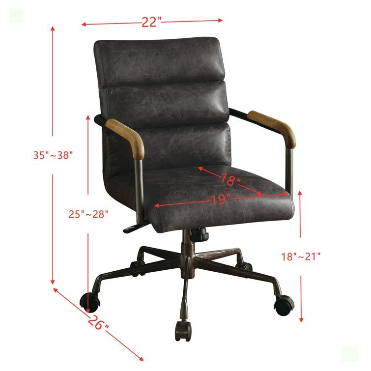 Harith Genuine Leather Office Chair