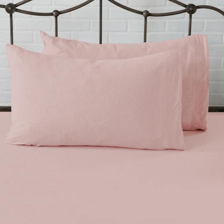 FreshFolds Ultra-Soft Cotton Heathered Melange Jersey Knit Sheet Set