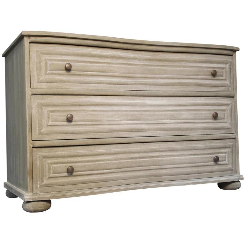 Noir Lauren Solid Wood 45'' W 3 - Drawer Dresser