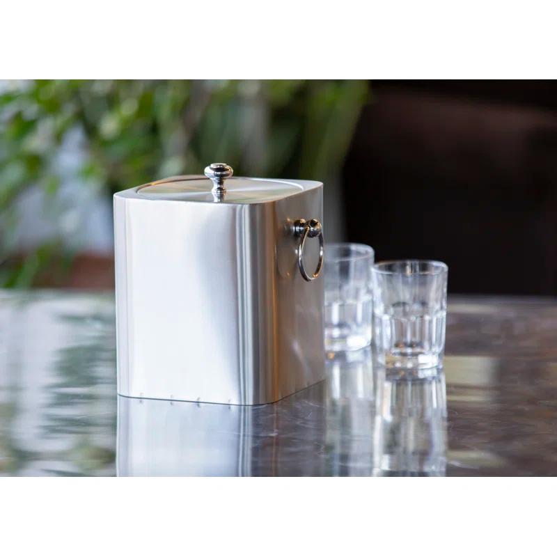 Service Ideas Square 3 Liter Stainless Steel Ice Bucket