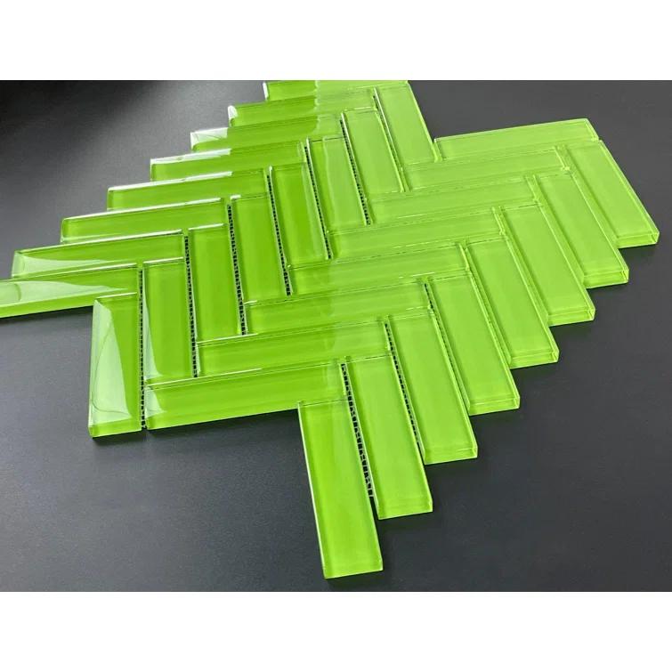 ES Stone 1" x 4" Glass Herringbone / Chevron Mosaic Tile (Set of 10)