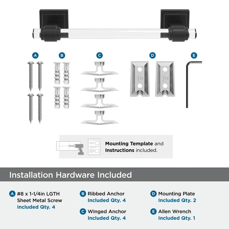 Glacio 10.25" Wall Mounted Towel Bar