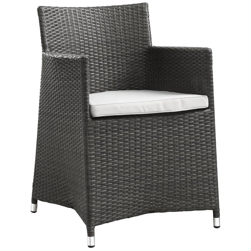 Modway Modway Junction Wicker Rattan Outdoor Patio 5-Piece Dining Set, Gray White