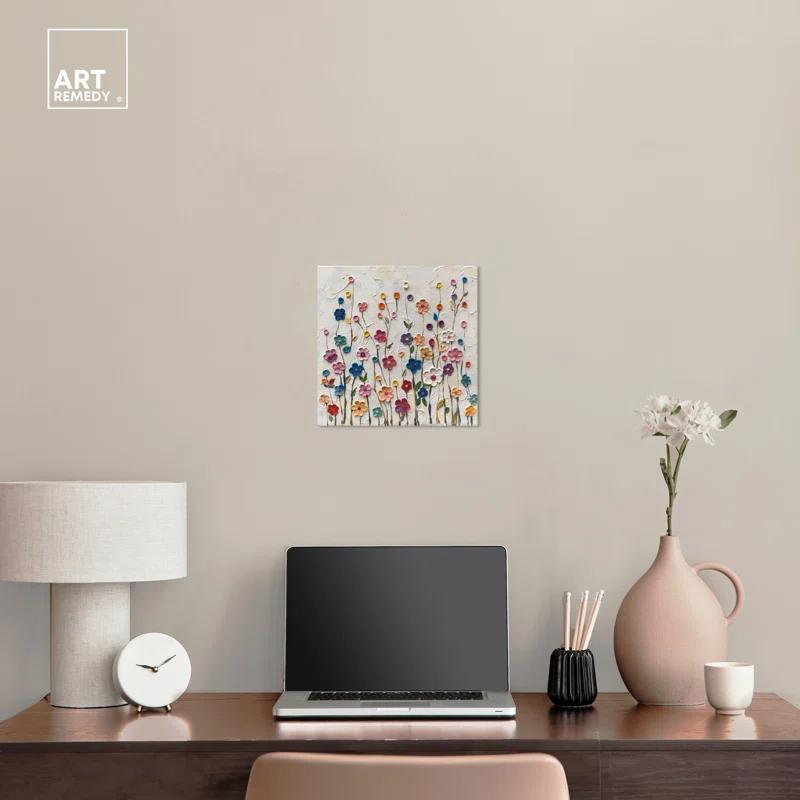 Art Remedy Color Splash Floral Bunch Canvas Winter Floral Art by Art Remedy