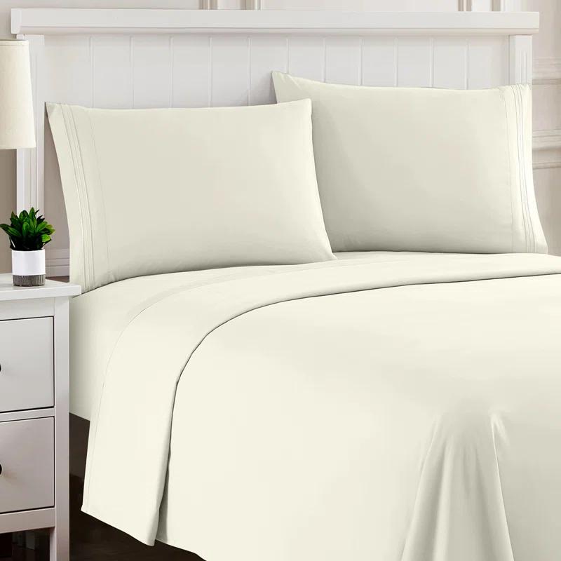 Sweet Home Collection Luxurious Classic Soft Solid 1800 Series Microfiber Sheet Set, Various Colors and Sizes