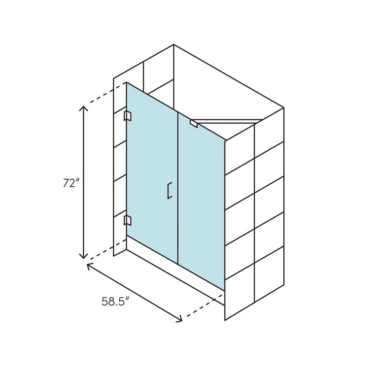 Consort 72" H Hinged Frameless Shower Door