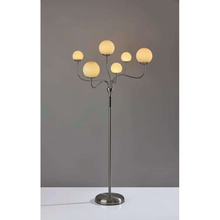 Adesso Phoebe 64'' Brushed Steel LED Tree Floor Lamp