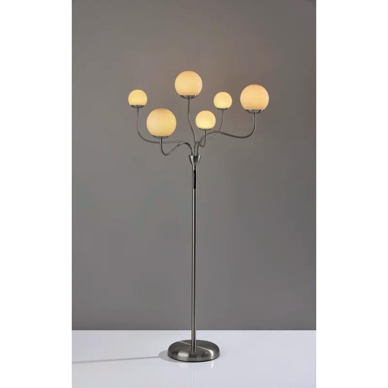 Adesso Phoebe 64'' Brushed Steel LED Tree Floor Lamp