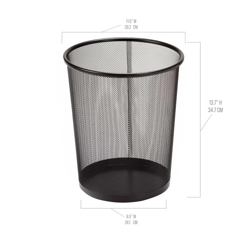 Seville Classics Mesh Trash Can, Waste Paper Basket, Round (Set of 2)