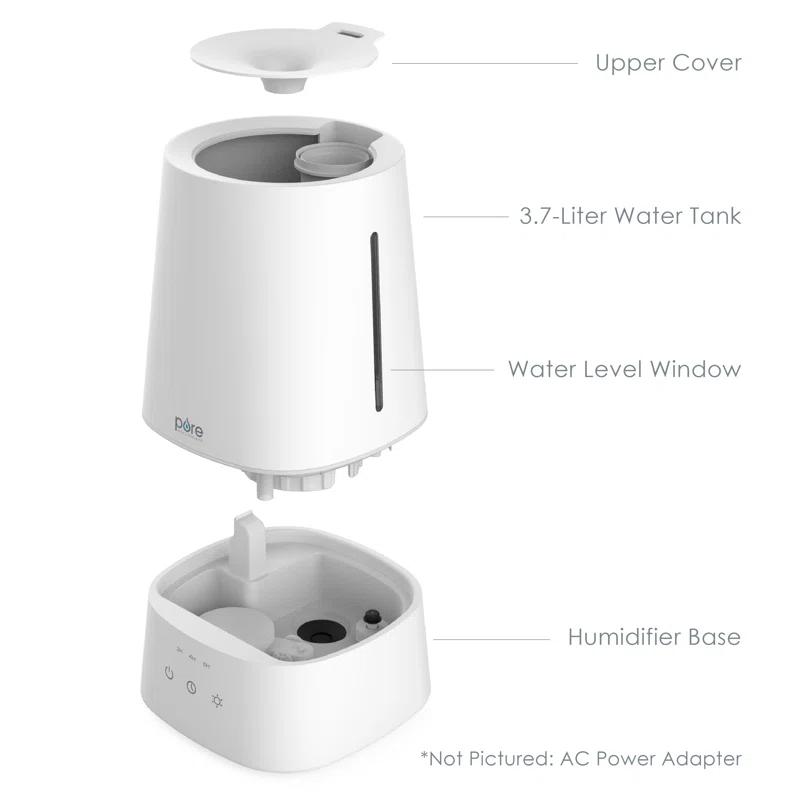 Pure Enrichment Pure Enrichment Hume 3.7 Gallons Cool Mist Ultrasonic Tabletop Humidifier for 300 Cubic Feet