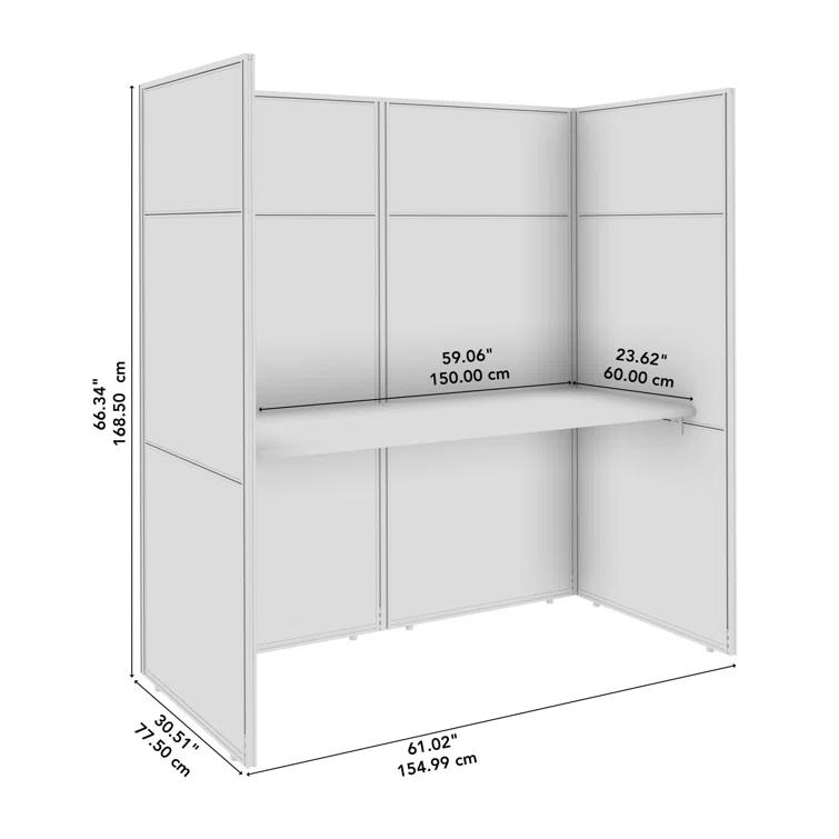 Bush Business Furniture Easy Office Rectangle 1 Person Cubicle with Cable Management