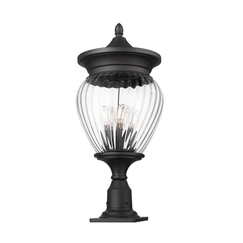 Z-Lite Davina 4 Light Outdoor Pier Mounted Fixture in Black
