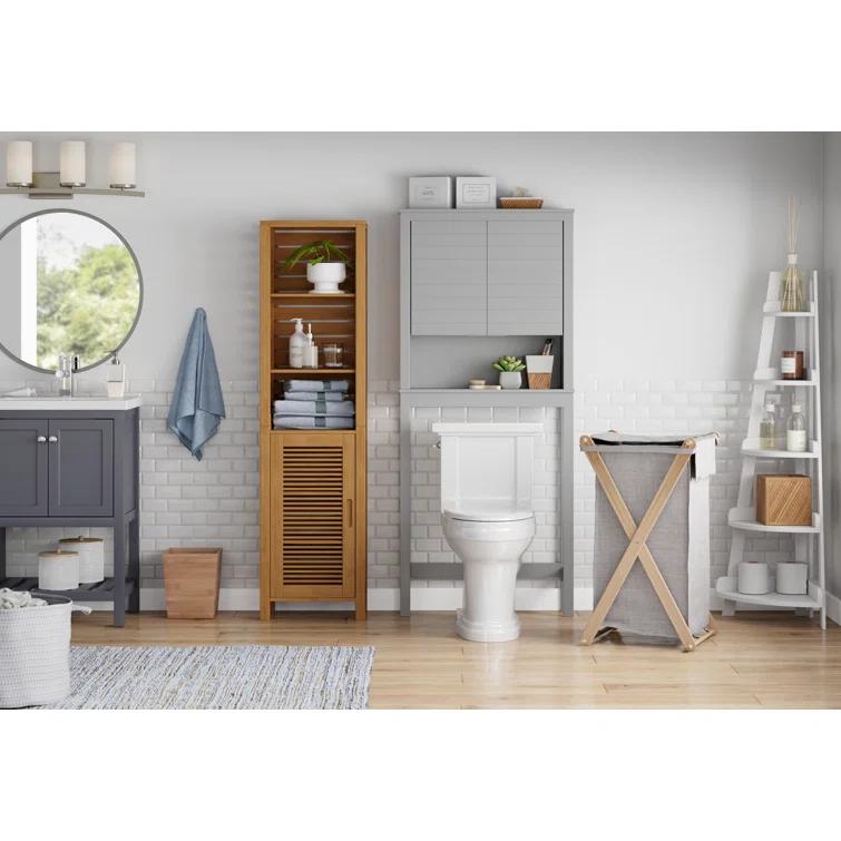 RiverRidge Home RiverRidge Amery 5-Tier Tall Corner Ladder Shelf Tower with Display Shelf and Corner Storage for Bathroom, Living Room, Office