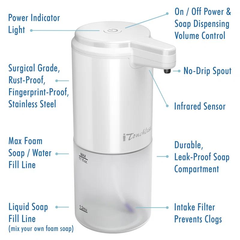 iTouchless Automatic Stainless Steel Foaming Soap Dispenser