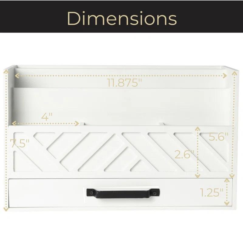 BEACHWATER POOL & SPA, LLC Mail Organizer Countertop Kitchen - Wood Desk Organizer Storage With Drawer - Mail Sorter Organizer Or Bill Organizer For Desk - Farmhouse Desk Organizer Accessories - Mail Basket For Counter