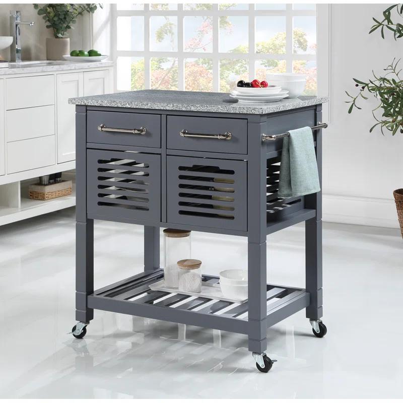 Teresia Granite Top Kitchen Cart
