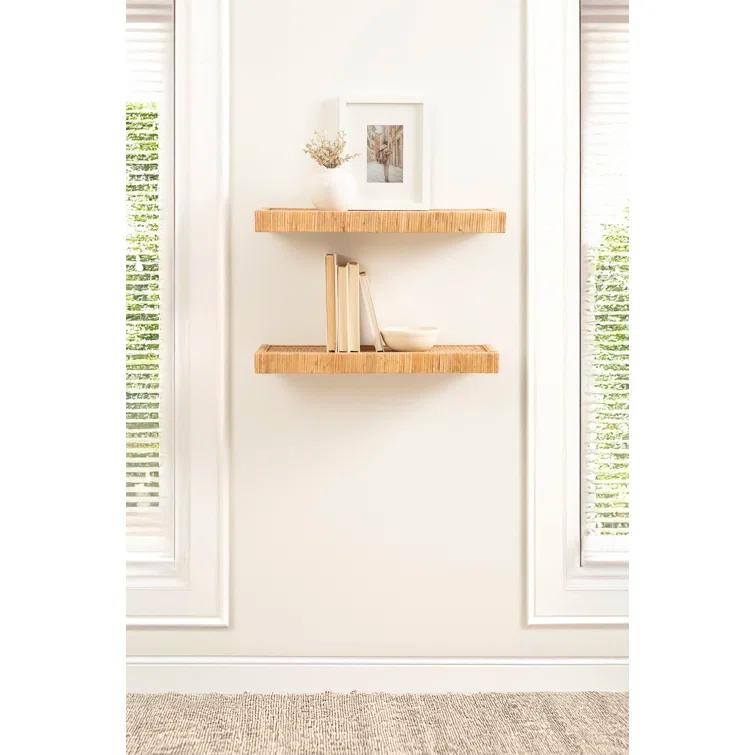 Kate and Laurel Rahmati Two-Piece Rattan Shelf Set