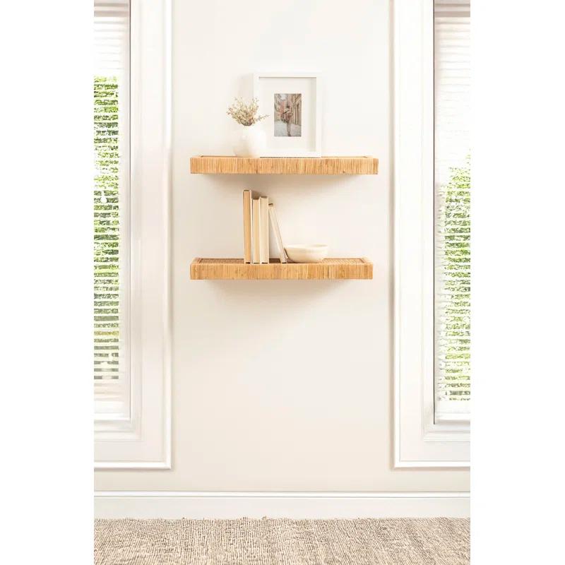 Kate and Laurel Rahmati Two-Piece Rattan Shelf Set