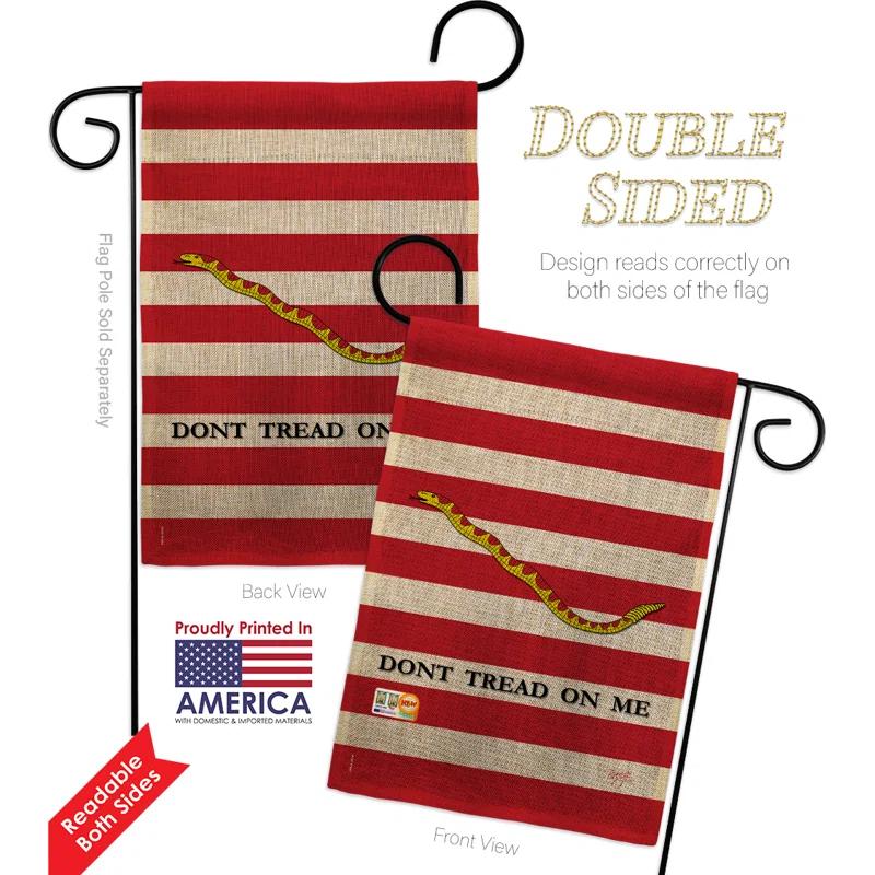Breeze Decor Double Sided 18.5'' H x 13'' W Burlap Flag Set