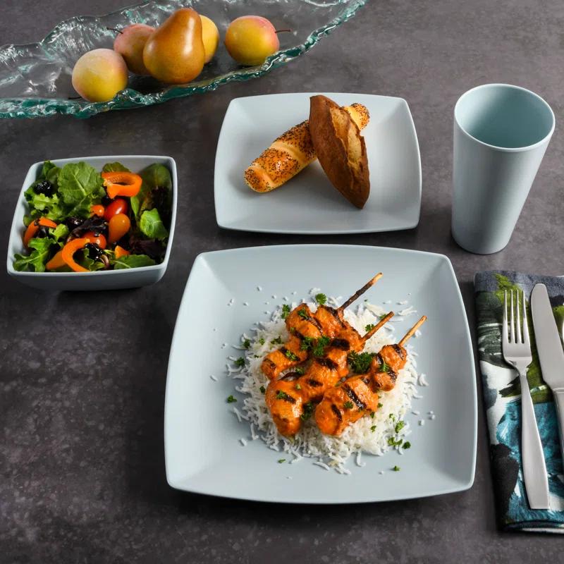 Gibson Home 16 Piece Melamine Dinnerware Set, Service for 4