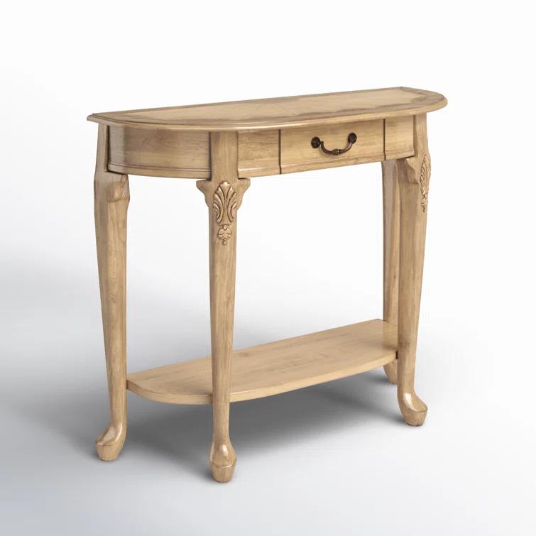 Butler Specialty Kimball 36" Demilune Wood Console Table In Antique Beige