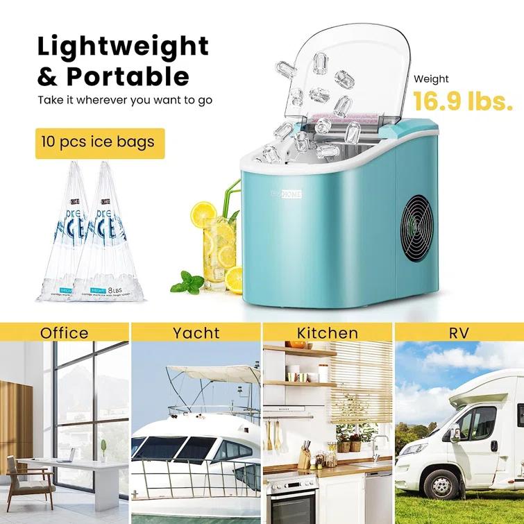 VIVOHOME 27lbs/day Electric Portable Ice Maker Machine With Hand Scoop And Self Cleaning Function