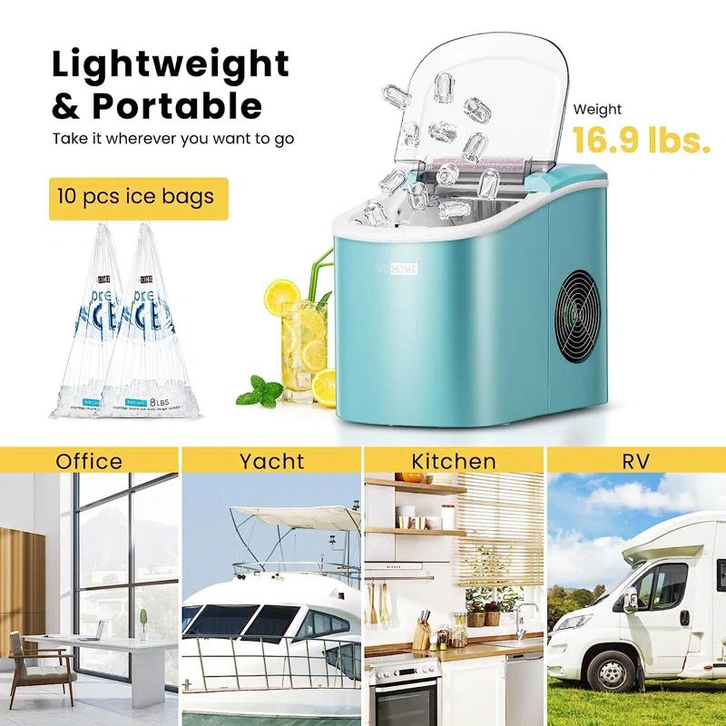 VIVOHOME 27lbs/day Electric Portable Ice Maker Machine With Hand Scoop And Self Cleaning Function