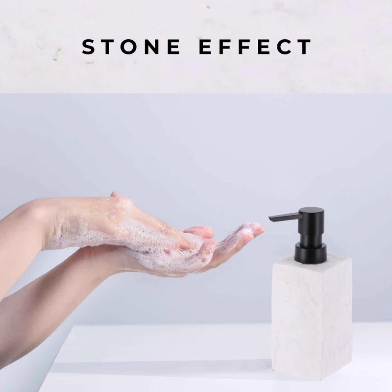 Evideco Stone Bath Square Resin Hand Soap & Lotion Dispenser