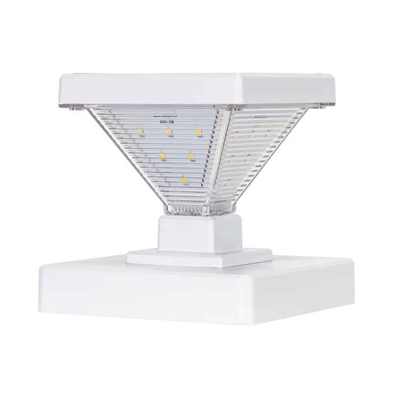 Gama Sonic Luxor Black 4x4 and 5x5 Solar LED Deck Post Cap Light with Warm White and Hi/Lo Mode for Backyard and Wood Fence(2-Pack) (Set of 2)