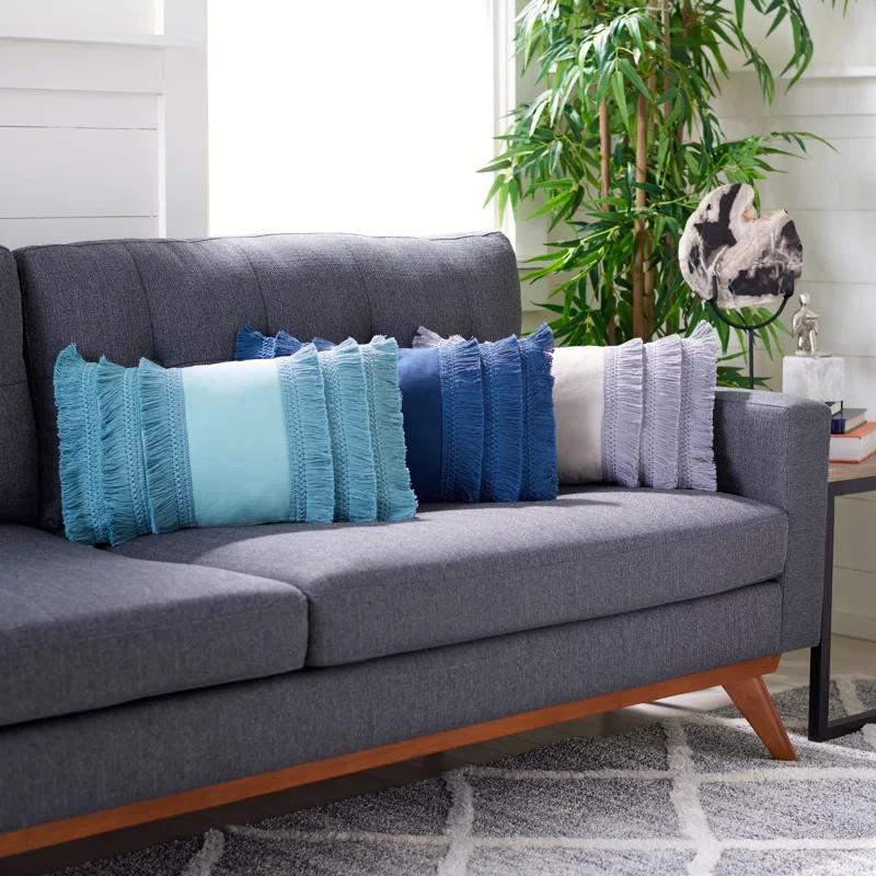 Safavieh Grema Fringed Cotton Reversible Throw Pillow