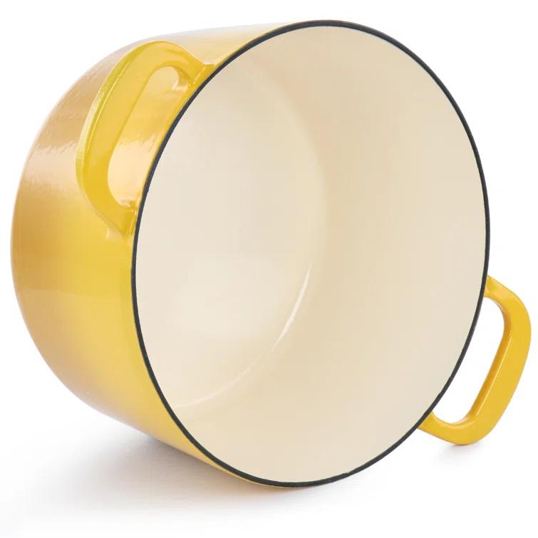 Martha Stewart Martha Stewart 7 Quart Enameled Cast Iron Dutch Oven With Lid In Yellow Ombre