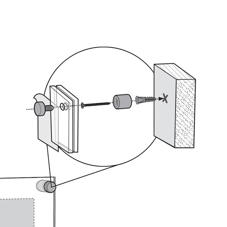 Azar Displays Floating Acrylic Wall Frame with Black Stand Off Caps: 18" x 24" Graphic Size, Overall Frame Size: 22" x 28"