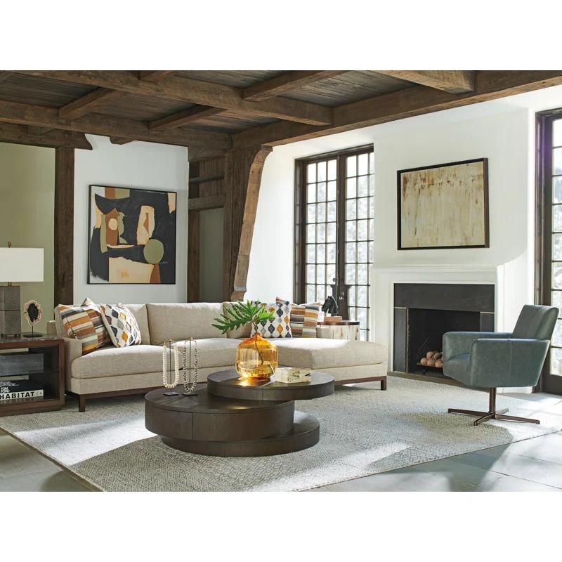 Barclay Butera Upholstery Leather Swivel Armchair