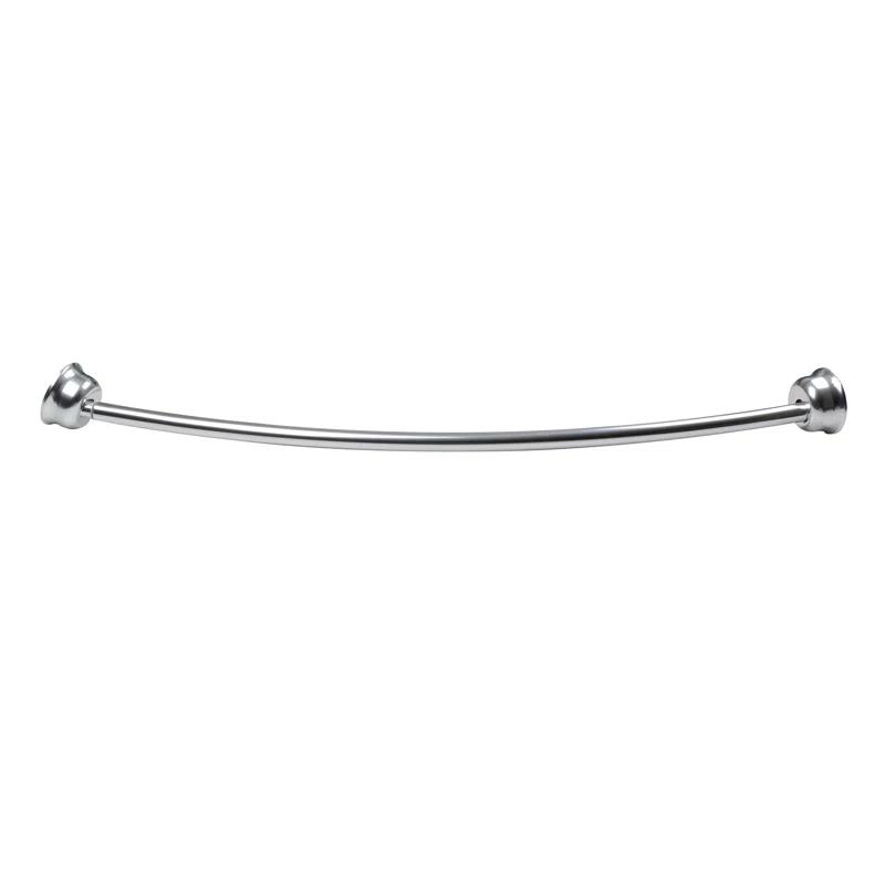 Utopia Alley Utopia Alley Rustproof Fixed Mount Single Curved Shower Rod, Aluminum, adjustable from 45" to 72" Wide
