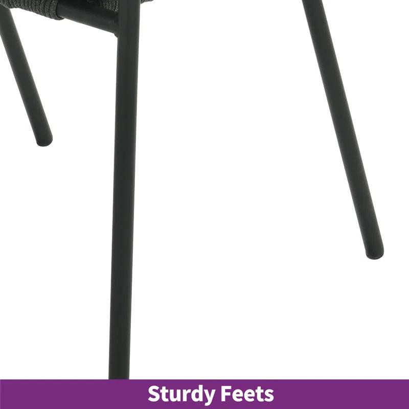 Adila Metal Outdoor Stacking Dining Armchair with Cushion (Set of 6)