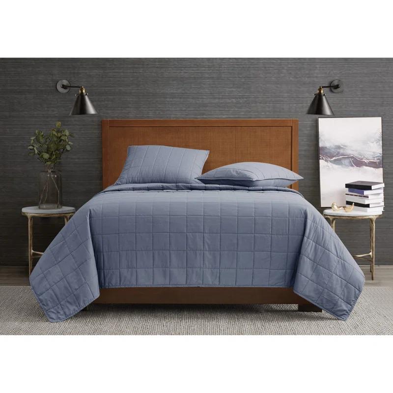 London Fog London Fog Garment Wash Solid Quilt Set