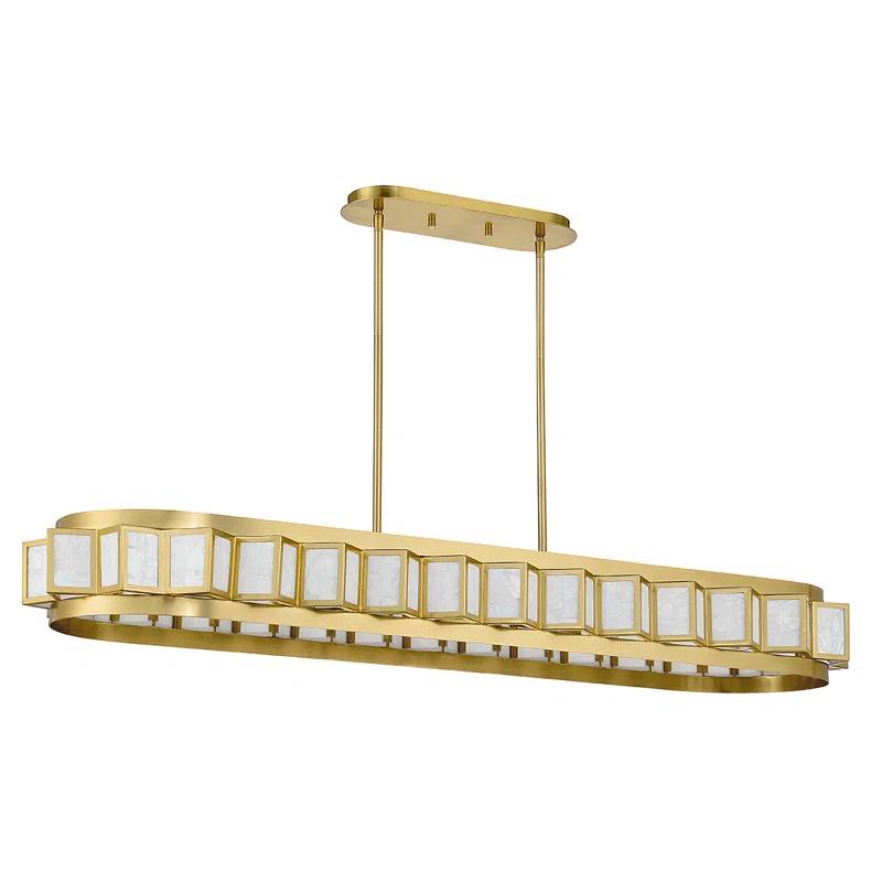 Savoy House Gideon 8-Light Linear Chandelier in Warm Brass