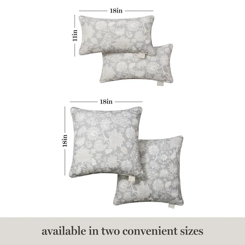 Martha Stewart MARTHA STEWART Distressed Jacobean Indoor Outdoor Lumbar Pillow 2-Pack Set, 18" (Set of 2)