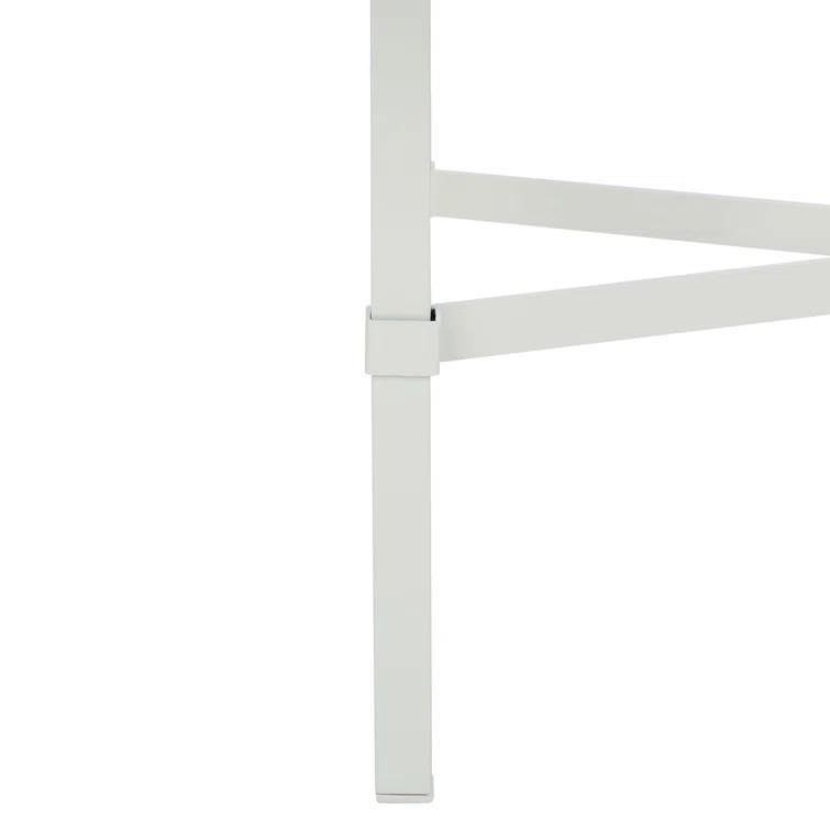 SAFAVIEH Couture Viggo Glam Glass Top Metal Side Table, White