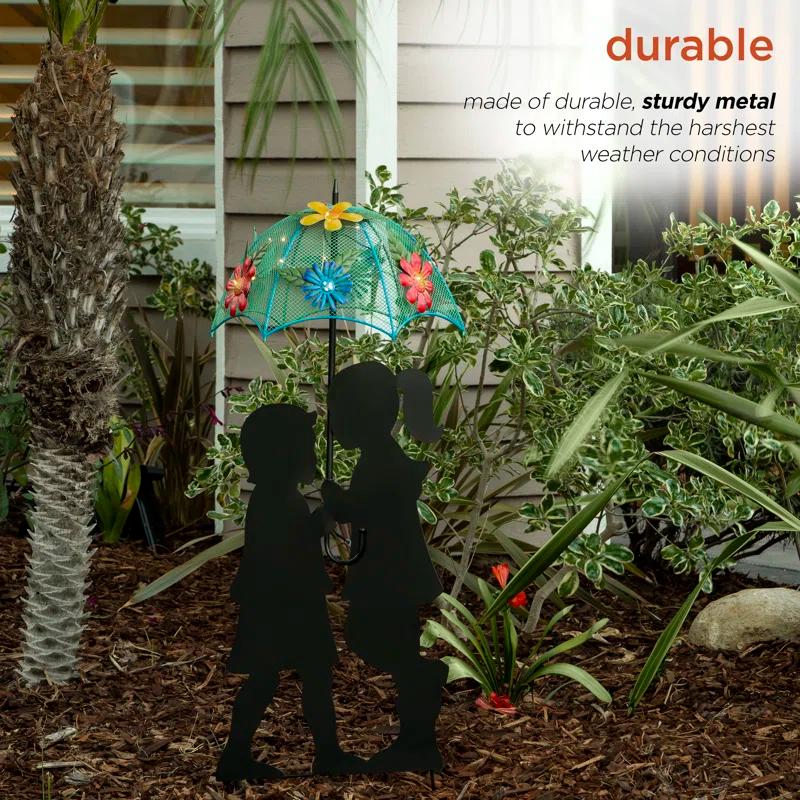 Winston Porter Gertrude Solar Girl and Boy Silhouette Garden Stake & Reviews | Wayfair