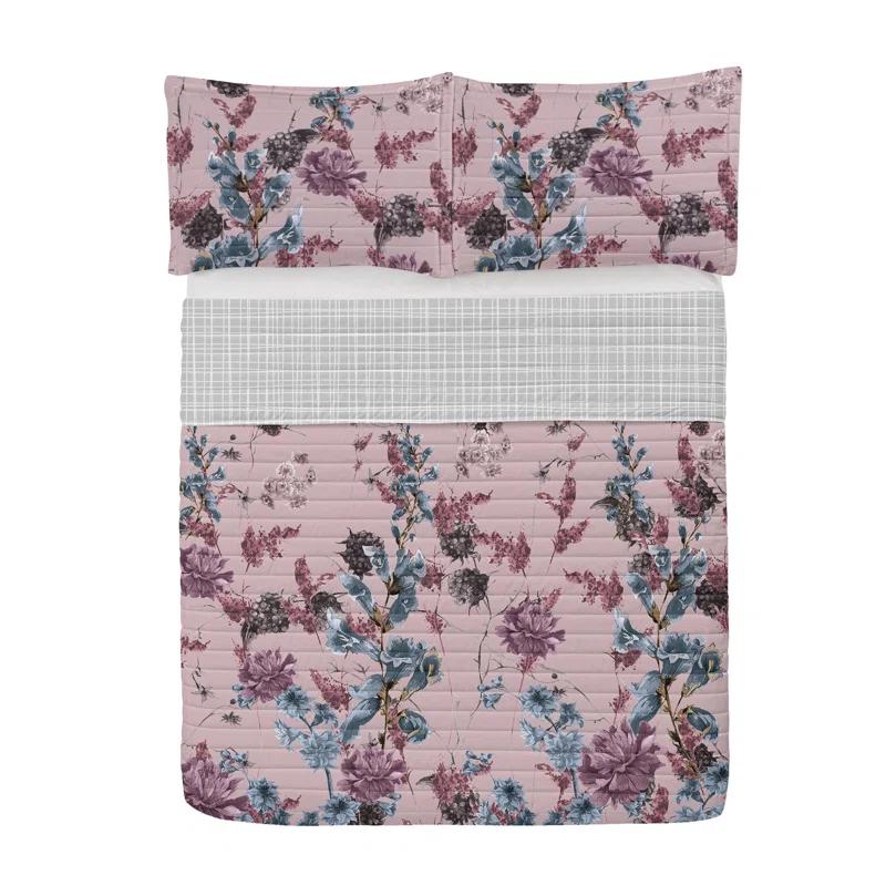 Ambesonne Microfiber Reversible 3 Piece Coverlet/Bedspread Set