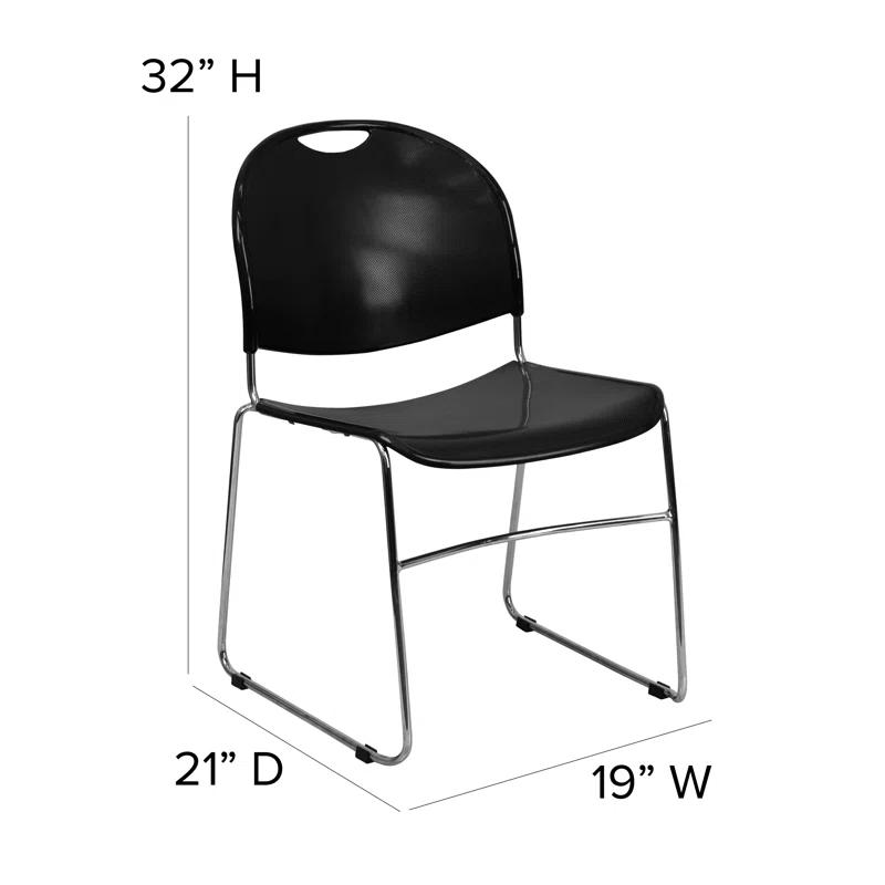 Flash Furniture Gaea 880 lb. Capacity Ultra-Compact Stack Chair with Metal Frame (Set of 5)