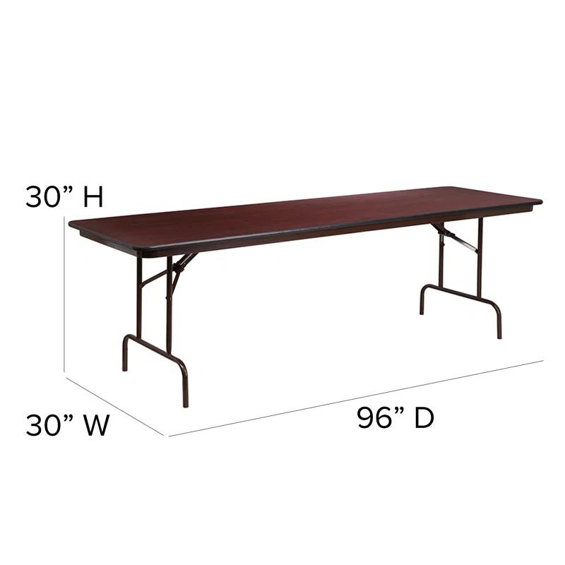 Flash Furniture Wofford 24" x 48" Rectangular Mahogany Melamine Laminate Folding Banquet Table