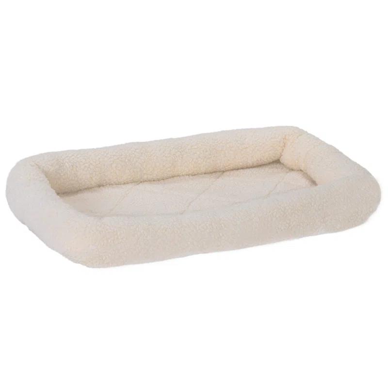 FurHaven Faux Lambswool Crate Bolster Pet Bed