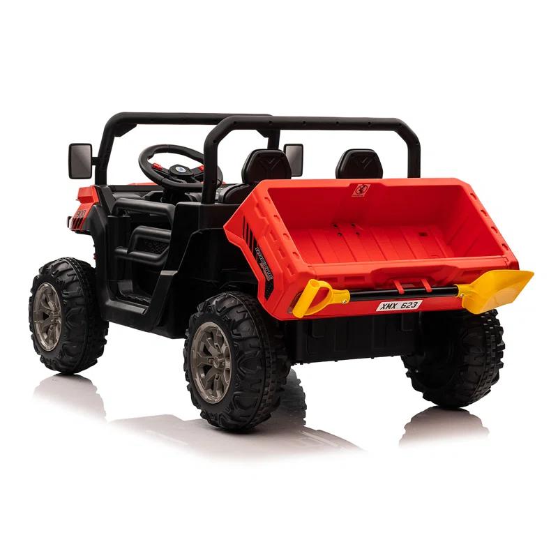 24V Kids Ride on UTV with Remote Control, 2 Seater 2x200W Ride on Dump Truck