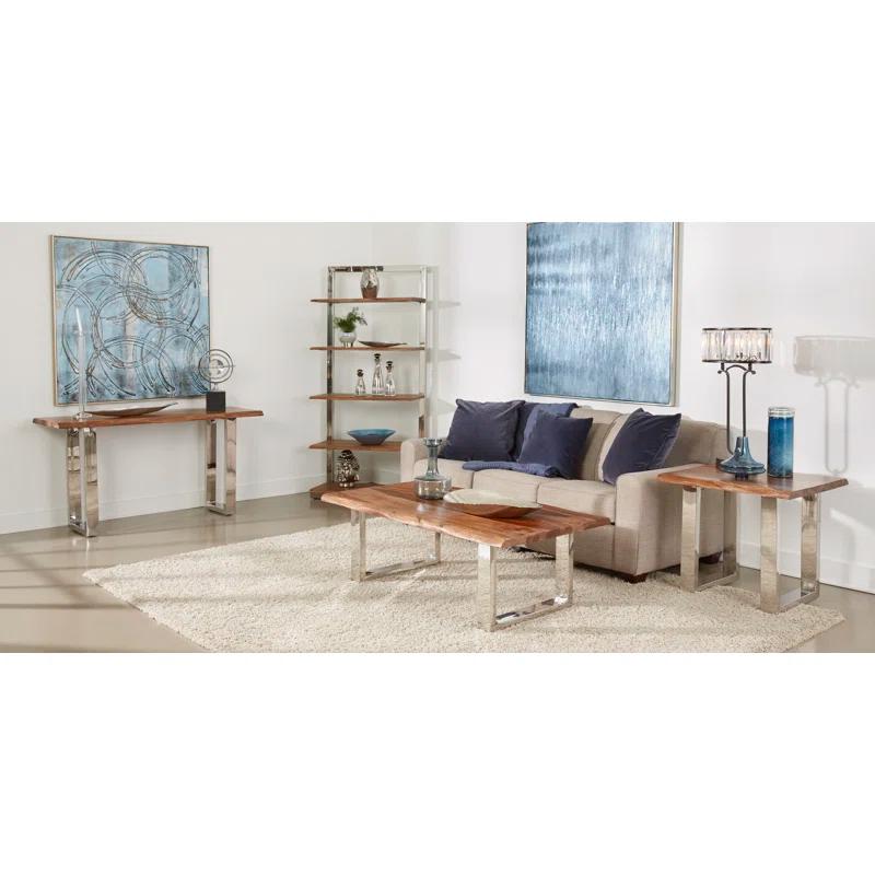 Wrought Studio™ Alpers Solid Wood Sled End Table | Wayfair